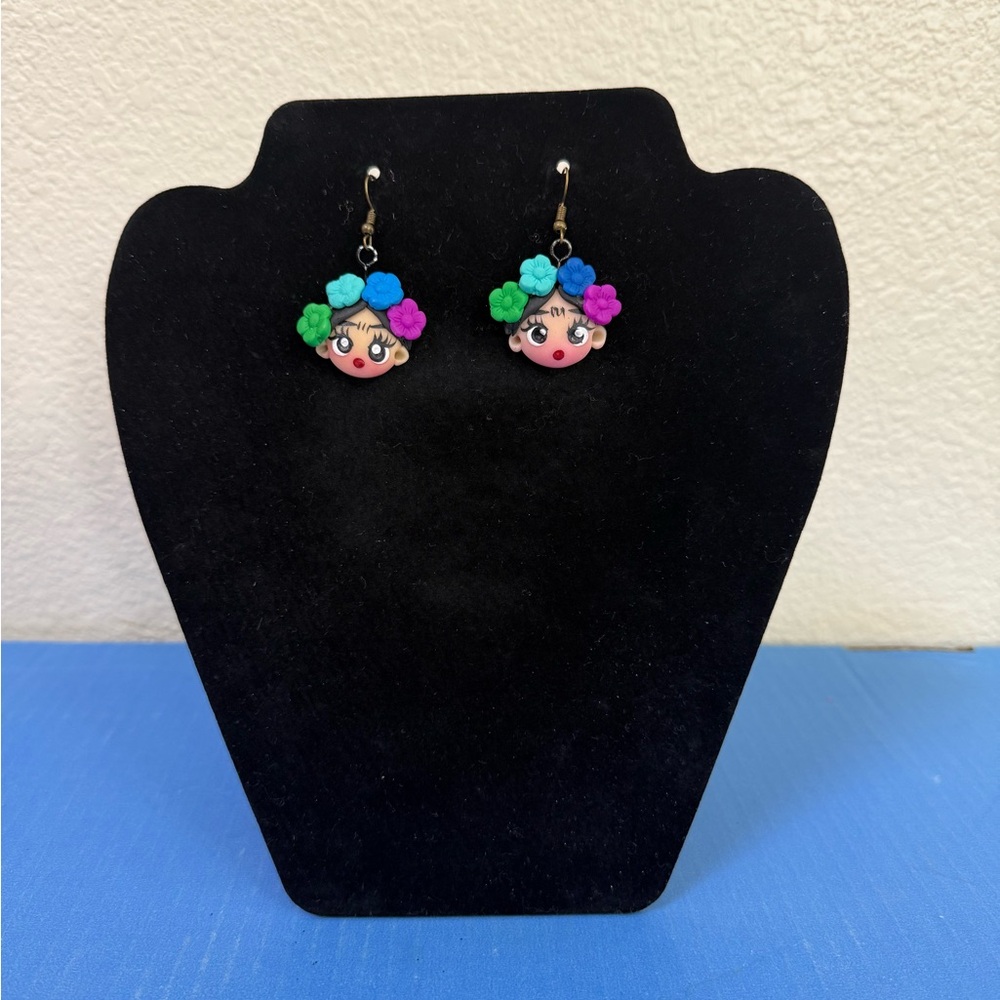 Artesanal Frida Kahlo Earrings Multicolor